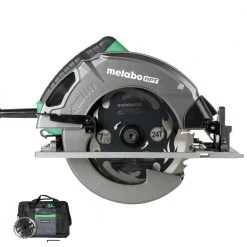 Metabo HPT C7SB3M 15 Amp Single Bevel 7-1/4 In. Corded Circular Saw With Blower Function, And Aluminum Die Cast Base