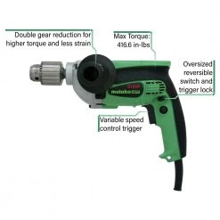 Metabo HPT D13VFM 9 Amp EVS Variable Speed 1/2 In. Corded Drill -JET Sales Shop mhpnd13vfm b