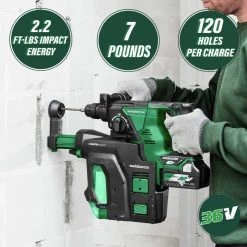 Metabo HPT DH36DPAQ4M MultiVolt 36V Brushless Lithium-Ion 1-1/8 In. Cordless SDS Plus Rotary Hammer (Tool Only) -JET Sales Shop mhpndh36dpaq4m d