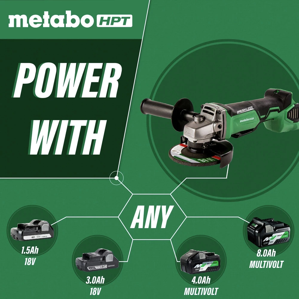 Metabo HPT G18DBALQ4M 18V Cordless Lithium-Ion Brushless 4-1/2 In. Angle Grinder (Tool Only) 5 Metabo HPT G18DBALQ4M 18V Cordless Lithium-Ion Brushless 4-1/2 In. Angle Grinder (Tool Only) - Image 3