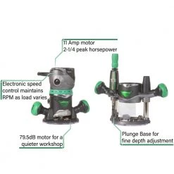 Metabo HPT KM12VCM 2-1/4 HP Variable Speed Plunge And Fixed Base Router Kit -JET Sales Shop mhpnkm12vcm e