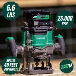 Metabo HPT M3612DAM MultiVolt 36V Brushless Lithium-Ion Cordless Plunge Router Kit (2.5 Ah) -JET Sales Shop mhpnm3612dam e