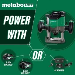 Metabo HPT M3612DAM MultiVolt 36V Brushless Lithium-Ion Cordless Plunge Router Kit (2.5 Ah) -JET Sales Shop mhpnm3612dam g