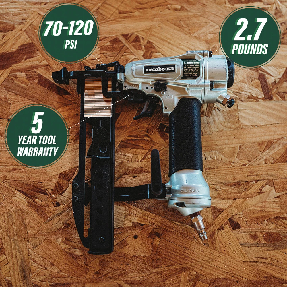 Metabo HPT N3804A5M 1-1/2 In. 18-Gauge 1/4 In. Narrow Crown Pro Finish Stapler 5 Metabo HPT N3804A5M 1-1/2 In. 18-Gauge 1/4 In. Narrow Crown Pro Finish Stapler - Image 3