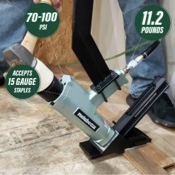 Metabo HPT N5010ABM 2 In. 15.5-Gauge 1/2 In. Crown Pneumatic Pro Flooring Stapler -JET Sales Shop mhpnn5010abm c