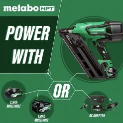 Metabo HPT NR3665DAM MultiVolt 36V Brushless Lithium-Ion Cordless Metal Connector Nailer Kit (2.5 Ah) -JET Sales Shop mhpnnr3665dam c