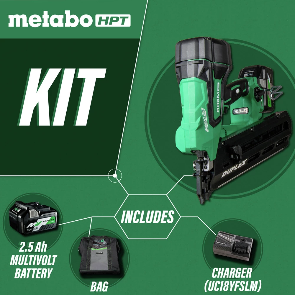 Metabo HPT NR3675DDM MultiVolt 36V Brushless Lithium-Ion 21 Degree 3-1/2 In. Cordless Duplex Nailer Kit (2.5 Ah) 4 Metabo HPT NR3675DDM MultiVolt 36V Brushless Lithium-Ion 21 Degree 3-1/2 In. Cordless Duplex Nailer Kit (2.5 Ah) - Image 2