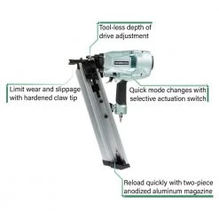 Metabo HPT NR90AC5M 2-3/8 In. To 3-1/2 In. Plastic Collated Framing Nailer -JET Sales Shop mhpnnr90ac5m b