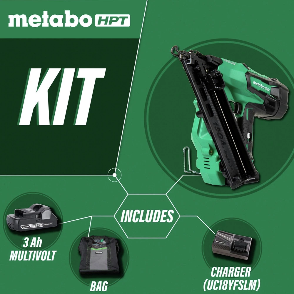 Metabo HPT NT1865DMASM 18V 15 Gauge Cordless Brushless Lithium-Ion Finish Nailer Kit 4 Metabo HPT NT1865DMASM 18V 15 Gauge Cordless Brushless Lithium-Ion Finish Nailer Kit - Image 2