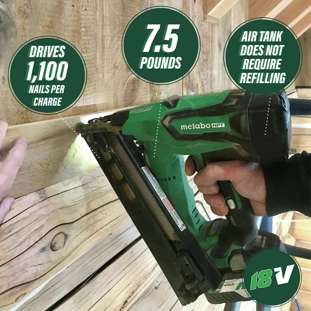Metabo HPT NT1865DMASM 18V 15 Gauge Cordless Brushless Lithium-Ion Finish Nailer Kit 6 Metabo HPT NT1865DMASM 18V 15 Gauge Cordless Brushless Lithium-Ion Finish Nailer Kit - Image 4