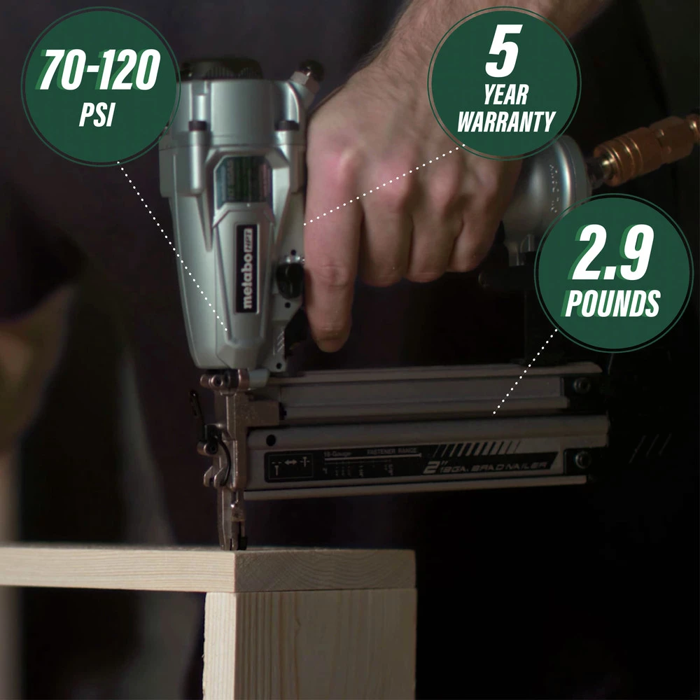Metabo HPT NT50A5M 2 In. 18-Gauge Pro Brad Nailer 6 Metabo HPT NT50A5M 2 In. 18-Gauge Pro Brad Nailer - Image 4