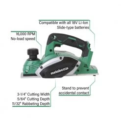 Metabo HPT P18DSLQ4M 18V Li-Ion 3-1/4 In. Planer (Tool Only) -JET Sales Shop mhpnp18dslq4m c