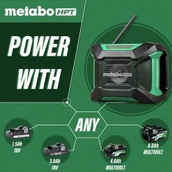 Metabo HPT UR18DAQ4M MultiVolt 18V Lithium-Ion Cordless Bluetooth Radio (Tool Only) -JET Sales Shop mhpnur18daq4m c
