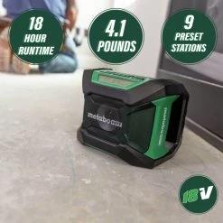 Metabo HPT UR18DAQ4M MultiVolt 18V Lithium-Ion Cordless Bluetooth Radio (Tool Only) -JET Sales Shop mhpnur18daq4m d