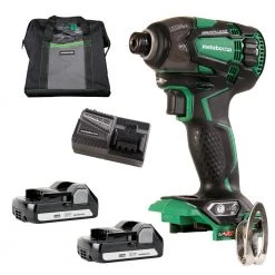 Metabo HPT WH18DBDL2CM MultiVolt 18V Brushless Lithium-Ion Cordless Triple Hammer Impact Driver Kit With 2 Batteries (1.5 Ah)