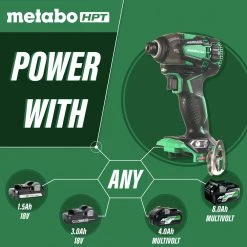 Metabo HPT WH18DBDL2Q4M 18V Brushless Lithium-Ion 1/4 In. Cordless Triple Hammer Impact Driver (Tool Only) -JET Sales Shop mhpnwh18dbdl2q4m b