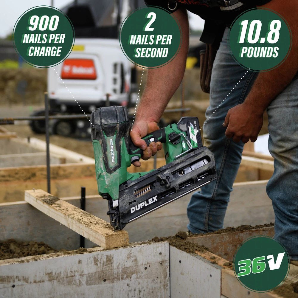 Factory Reconditioned Metabo HPT NR3675DDMR MultiVolt 36V Brushless Lithium-Ion 21 Degree 3-1/2 In. Cordless Duplex Nailer Kit (2.5 Ah) 6 Factory Reconditioned Metabo HPT NR3675DDMR MultiVolt 36V Brushless Lithium-Ion 21 Degree 3-1/2 In. Cordless Duplex Nailer Kit (2.5 Ah) - Image 4