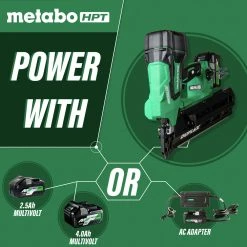 Factory Reconditioned Metabo HPT NR3675DDMR MultiVolt 36V Brushless Lithium-Ion 21 Degree 3-1/2 In. Cordless Duplex Nailer Kit (2.5 Ah) 22 Factory Reconditioned Metabo HPT NR3675DDMR MultiVolt 36V Brushless Lithium-Ion 21 Degree 3-1/2 In. Cordless Duplex Nailer Kit (2.5 Ah) -JET Sales Shop mhprnr3675ddmr d