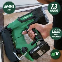 Factory Reconditioned Metabo HPT NT1850DEMR 18V Brushless Lithium-Ion 18 Gauge Cordless Brad Nailer Kit (3 Ah) -JET Sales Shop mhprnt1850demr c