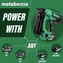 Factory Reconditioned Metabo HPT NT1865DMMR 18V Brushless Lithium-Ion 16 Gauge Cordless Straight Brad Nailer Kit (3 Ah) -JET Sales Shop mhprnt1865dmmr b