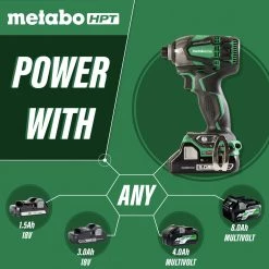 Factory Reconditioned Metabo HPT WH18DBDL2M 18V Brushless Lithium-Ion 1/4 In. Cordless Triple Hammer Impact Driver Kit (3 Ah) -JET Sales Shop mhprwh18dbdl2m b