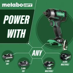 Factory Reconditioned Metabo HPT WR18DBDL2Q4M 18V Brushless Lithium-Ion 1/4 In. Cordless Triple Hammer Impact Wrench (Tool Only) -JET Sales Shop mhprwr18dbdl2q4 b