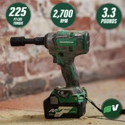 Factory Reconditioned Metabo HPT WR18DBDL2Q4M 18V Brushless Lithium-Ion 1/4 In. Cordless Triple Hammer Impact Wrench (Tool Only) -JET Sales Shop mhprwr18dbdl2q4 c